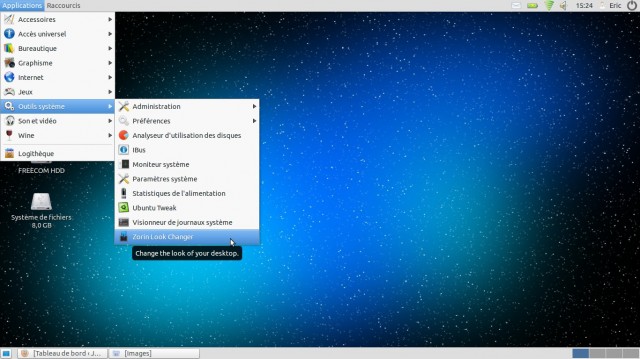 Zorin changer le look du bureau