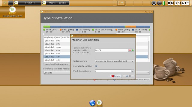 Bodhi linux formatage