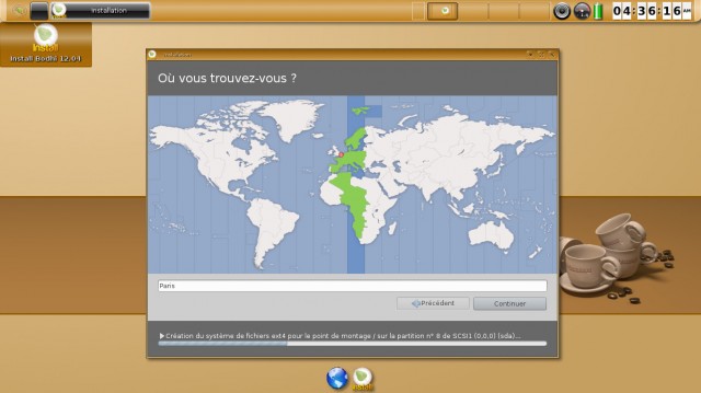 Bodhi Linux choix du fuseau horaire