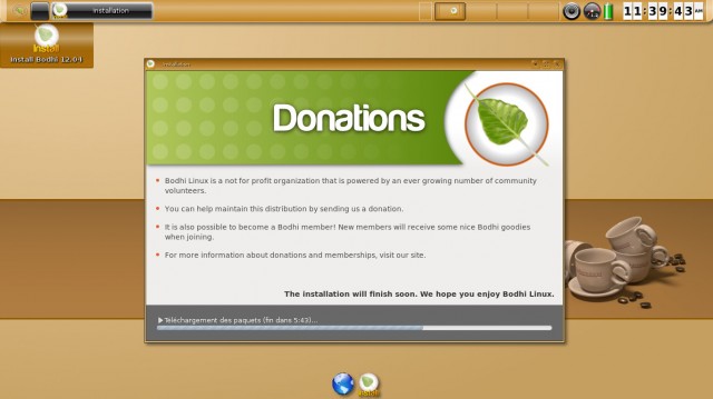 Bodhi Linux téléchargement de paquets complémentaires