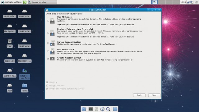 Fedora 17 comment installer