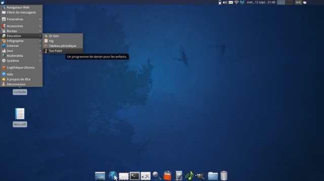 Tuxpaint dans le menu