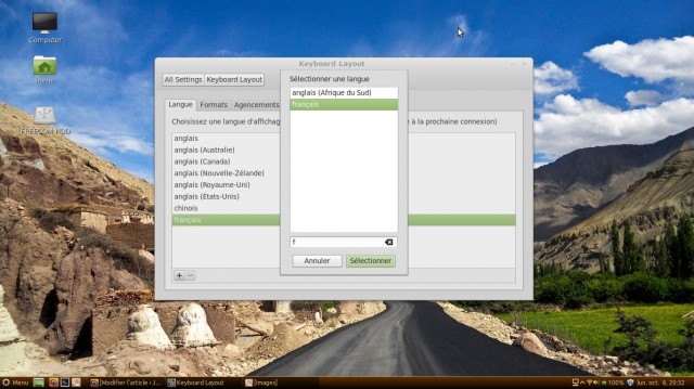 Clavier français Linux Mint Cinnamon Maya