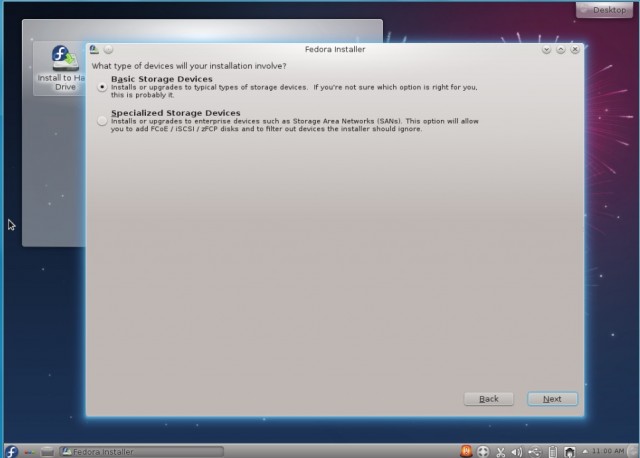 Fedora kde basic storage