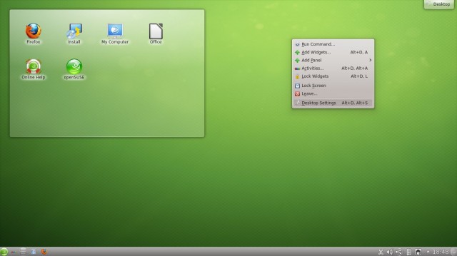 Clic droit menu opensuse KDE