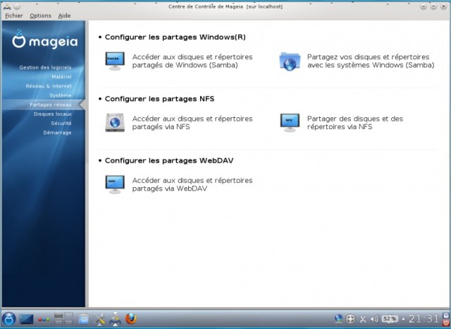 Configurer les partages Windows