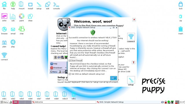 Puppy Linux 5.4 firewall