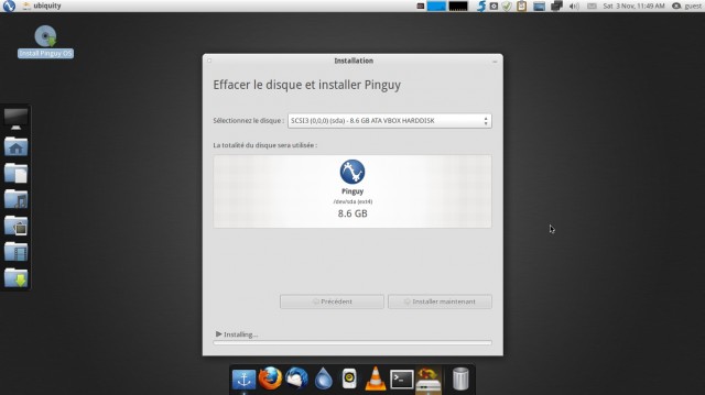 Installation en cours de PinguyOS
