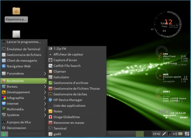 Manjaro menu en français