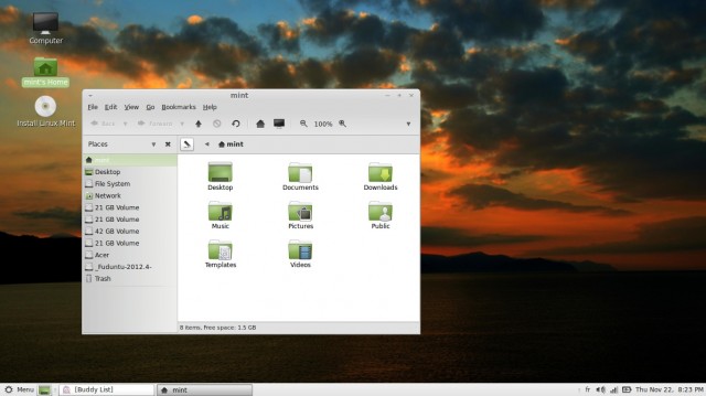 Linux Mint Mate gestionnaire de fichiers
