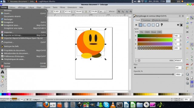 Exporter en bitmap Inkscape