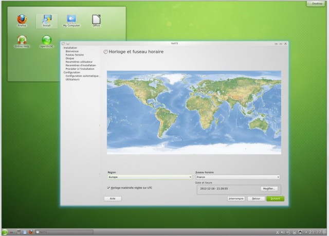Opensuse fuseau horaire