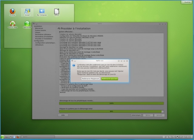 Opensuse redémarrage