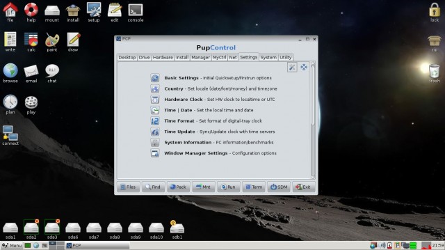 PupControl Settings Puppy Linux