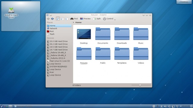 Fedora 18 explorateur de fichiers