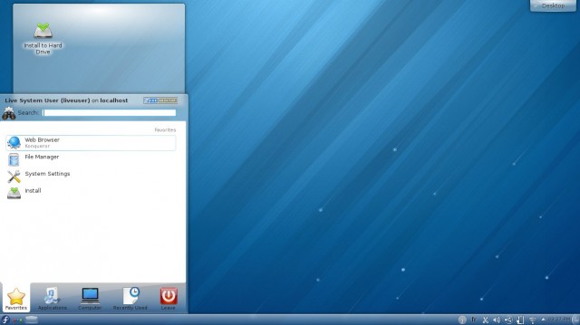 Fedora 18 KDE le menu
