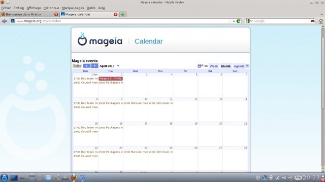 Mageia calendrier avril