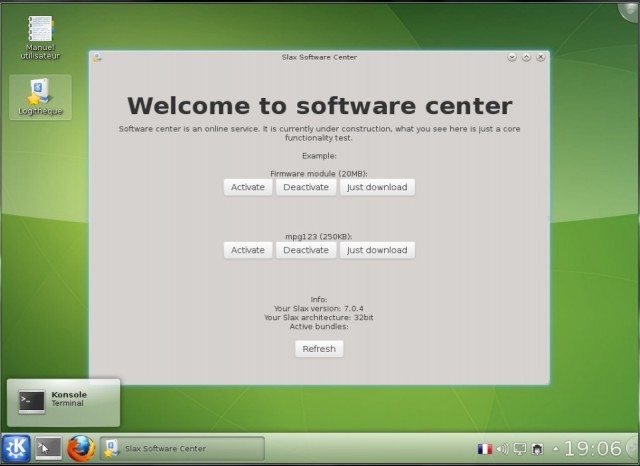 Slax 7.04 software center