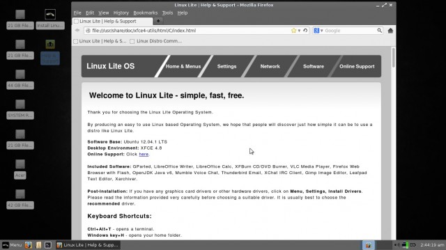 Aide de Linux Lite