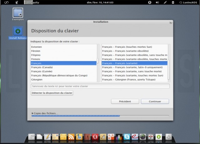 Installer avec un clavier français