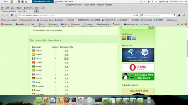 Un guide au format PDF pour Linux Mint