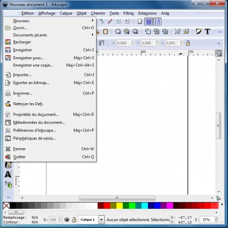 Inkscape menu