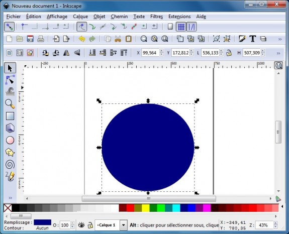 Inkscape,  dessiner un cercle