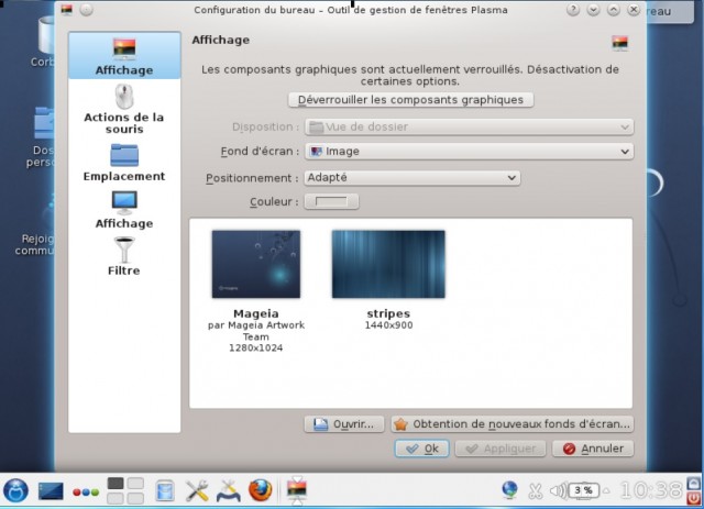 Mageia 3 rc configuration du bureau