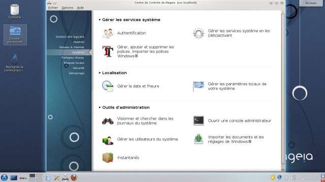 Mageia centre de contrôle