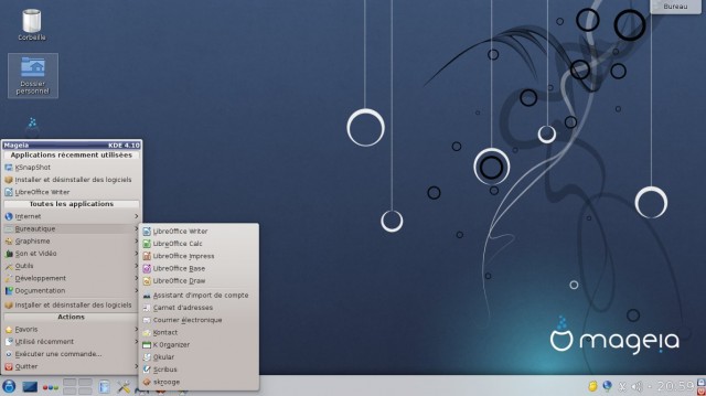Mageia 3 beta 4 le menu