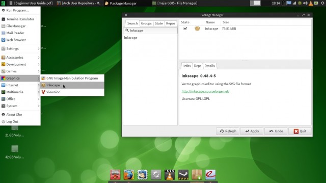 Manjaro Inkscape installé