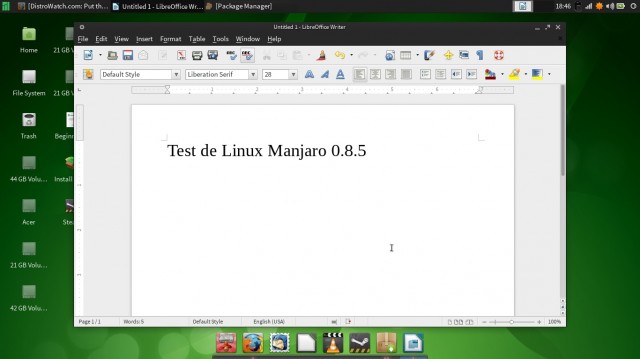 Manjaro Libre Office Writer