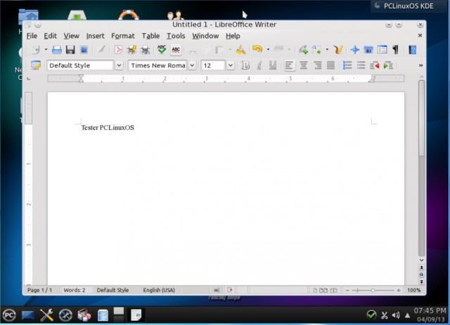 PCLinuxOS 2013 04 traitement de texte