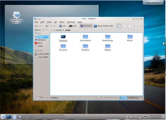 Linux Mint kde 14 parcourir ces fichiers