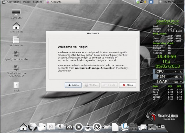 Sparky Linux 2.1.1 Pidgin