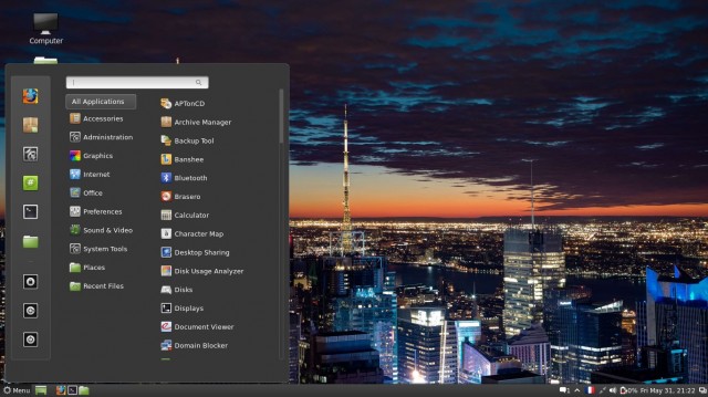 Le menu de Linux Mint 15