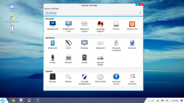 Zorin OS 7 settings