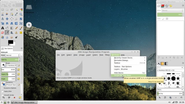 Linux Mint xfce Gimp