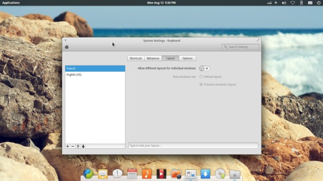 Elementary os clavier