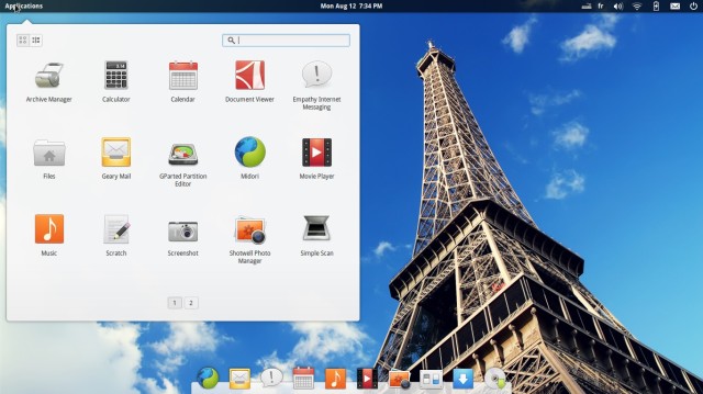 Elementary os le menu