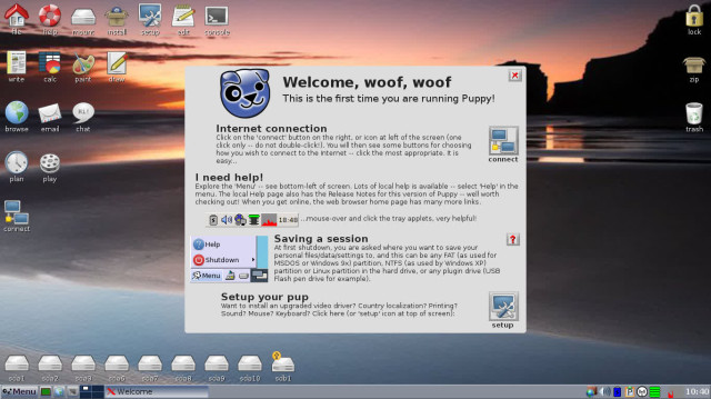 Puppy Linux internet