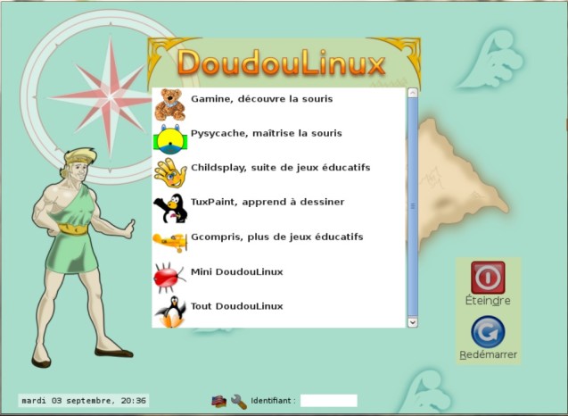 Doudoulinux le menu