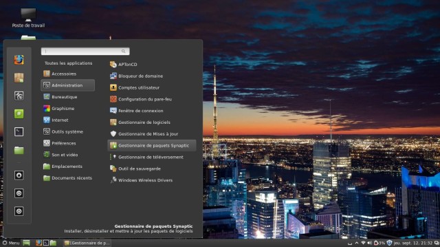 Menu Linux Mint 15