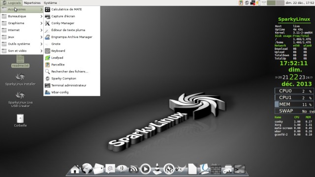 Sparky Linux menu