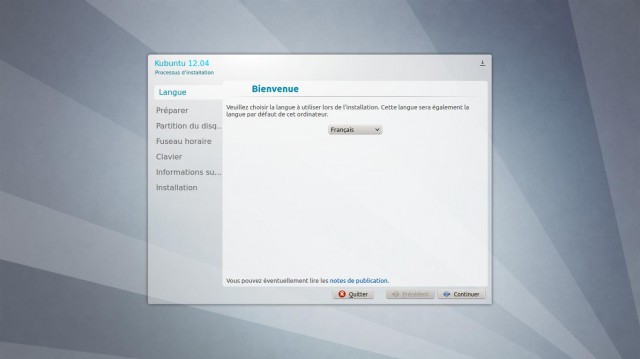 Bienvenue installation Kubuntu