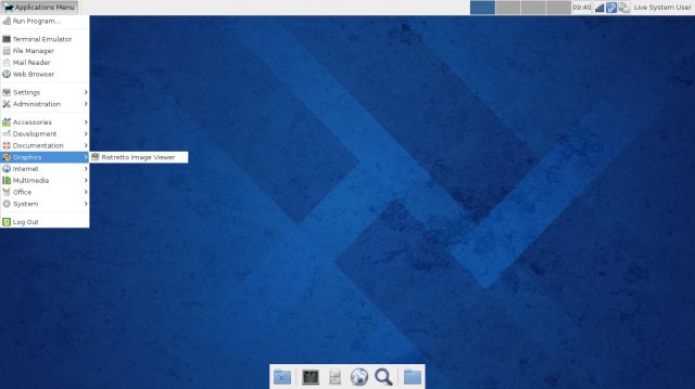 Fedora xfce le menu