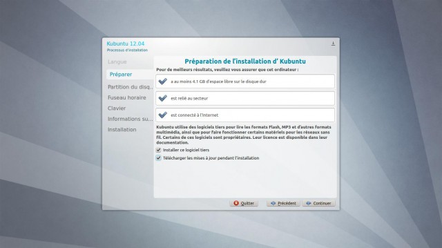 Bienvenue installation Kubuntu