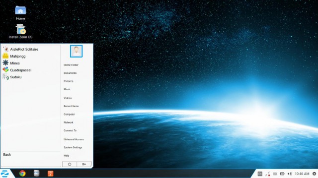 Zorin menu