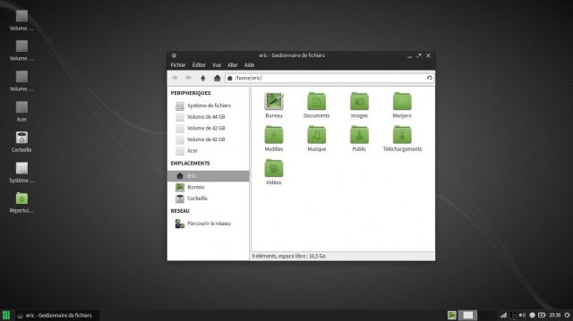 Manjaro gestionnaire de fichiers