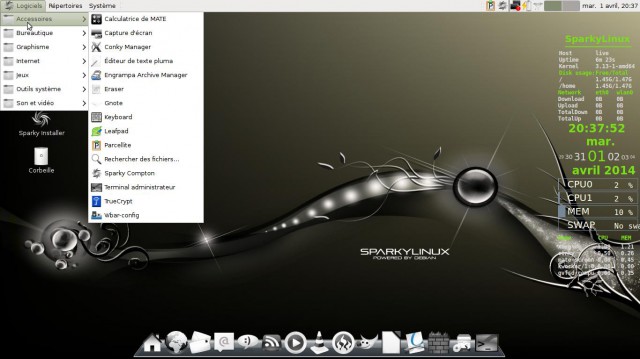 Sparky Linux 3.3 menu